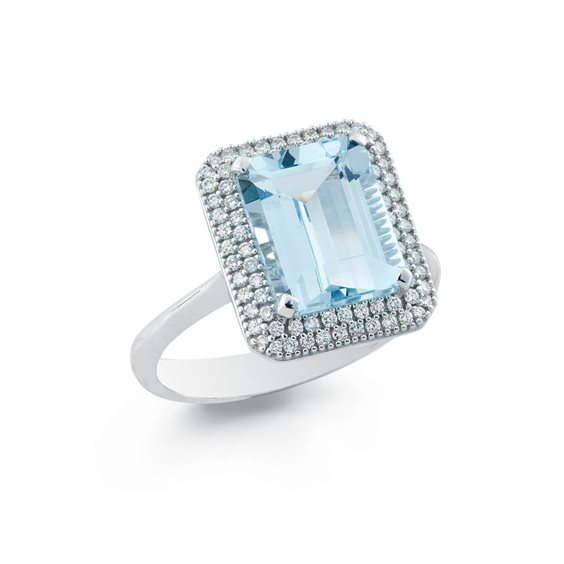 Anello Artlinea Donna in Oro bianco Acquamarina AD668/AC-LB - AD668/AC-LB